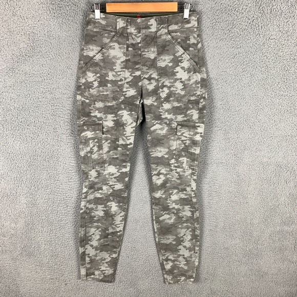 Spanx Cargo Pants Women's Large L Stone Wash Camo Stretch Skinny Ankle Utility - Picture 1 of 11